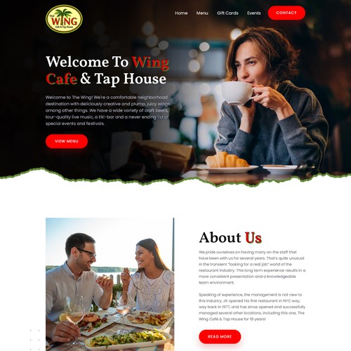 Design A Fresh New Website for The Wing Cafe & Tap House! Design by MercClass