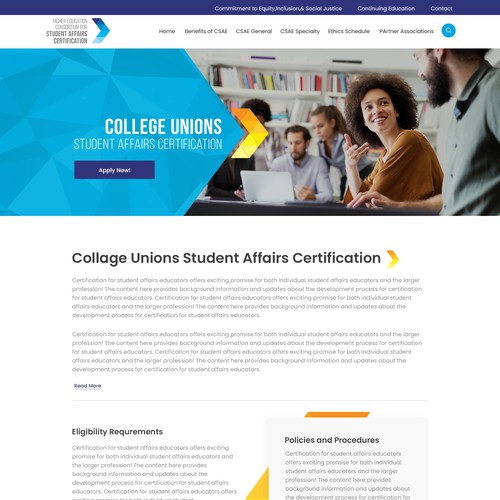 Visually appealing yet impactful certification promotion website Design by Technology Wisdom