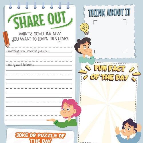 Design a worksheet template for children's activity book Design by EduardC.