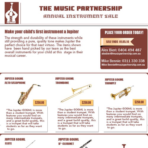 Flyer for musical instrument sale for school students Postcard, flyer