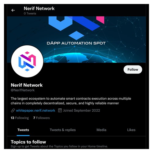 Twitter background design for blockchain project Design by Wisden