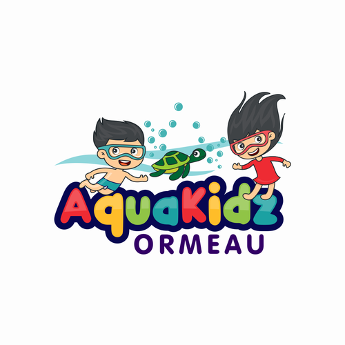 Learn to swim for 3 month olds up to squad level swimming. Focus on fun and young children/babies-ontwerp door Logood.id