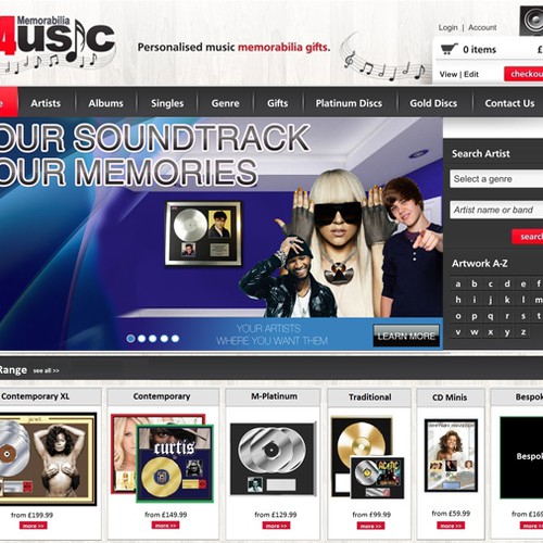 New banner ad wanted for Memorabilia 4 Music デザイン by Zeal Design