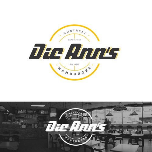 Since 1954 famous montreal restaurant anniversary logo. Will be seen by Millions Design by vanessasitsonthewall