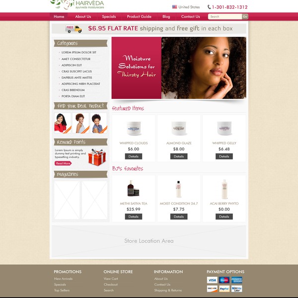 Website Design for Ecommerce Business - Hair Care Products Retailer