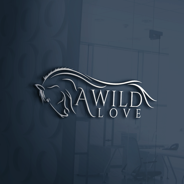 Horse line art logo design