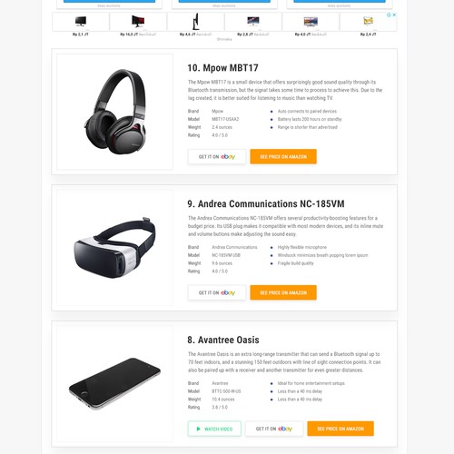 section of web page design, desktop only Design by MochRPratama