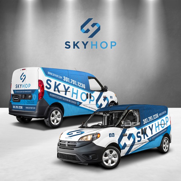Professional Fleet Wrap design to Electronic Security Company