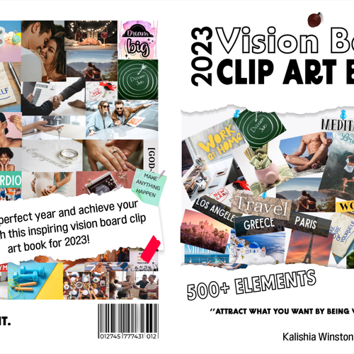 2023 vision board clip art book cover, Book cover contest