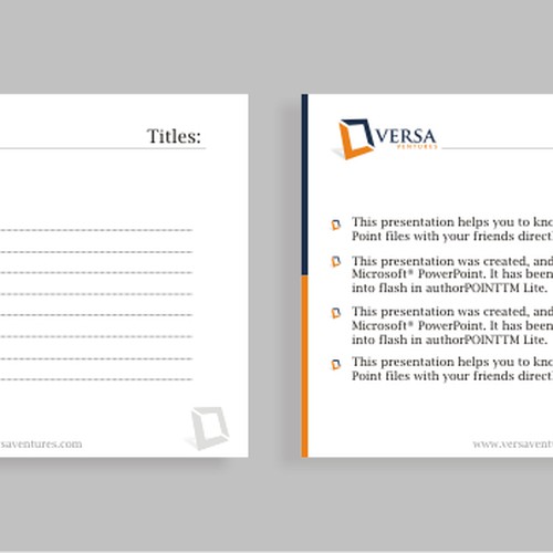Versa Ventures business identity materials Design by DZRA
