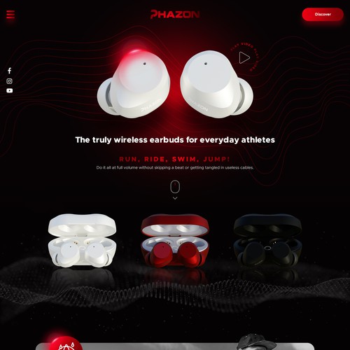 Wireless earbuds website remake Design by Gabriel™