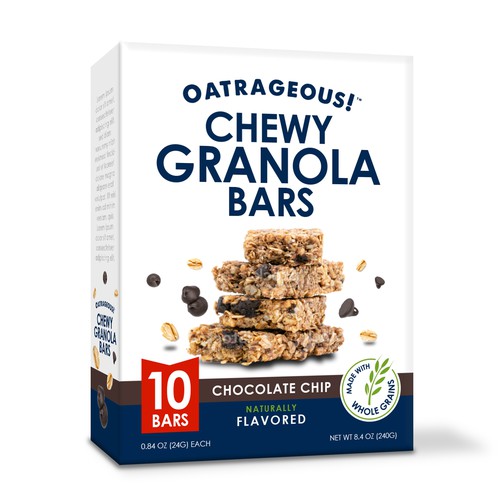 DESIGN EYE-CATCHING PACKAGING FOR CHOCOLATE CHIP CHEWY GRANOLA BARS! Design by Unik ART