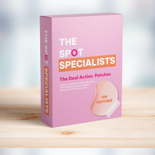 Pimple Patch PACKAGING to appeal to FEMALE BEAUTY user Design by Katyaa