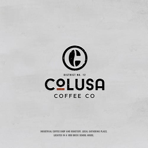 Design an industrial coffee house logo. Alternate logo with  District No. 12 Diseño de merci dsgn