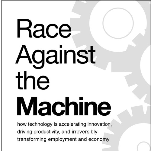 Create a cover for the book "Race Against the Machine" Diseño de dreesus