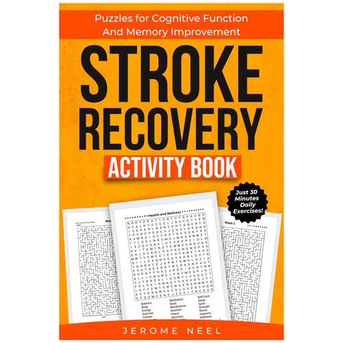 Stroke recovery activity book: Puzzles for cognitive function and memory improvement Diseño de Imttoo