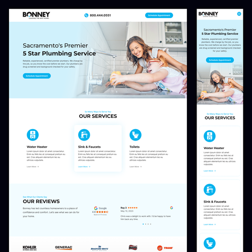 Design a PPC landing page for a home services company Design by lexipej