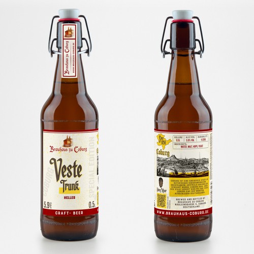 A beer label as symbol of the city of Coburg (Germany) / Wahrzeichen für Coburg! Design por Wooden Horse