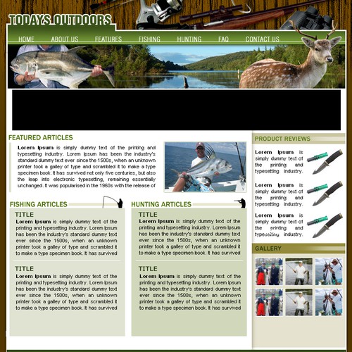 Design by bearbrick titled "Need coded template for outdoors site (hunting/fishing)"