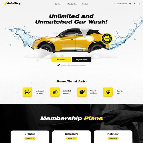 Car wash subscription Design by StyleWorks Studio