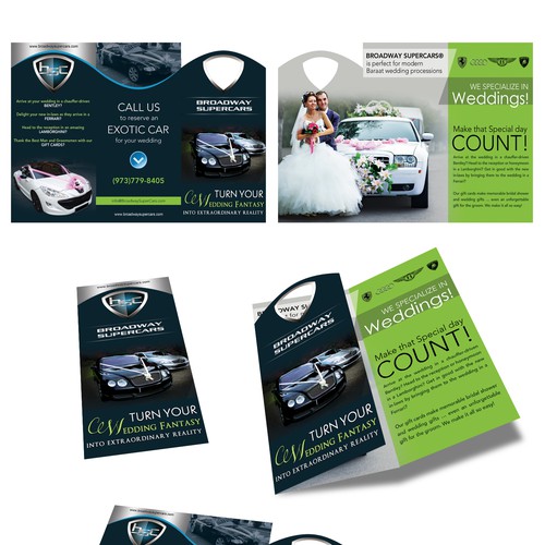 Cutting Edge Leaflet to promote Exotic Cars for Weddings Diseño de Jasmin_A