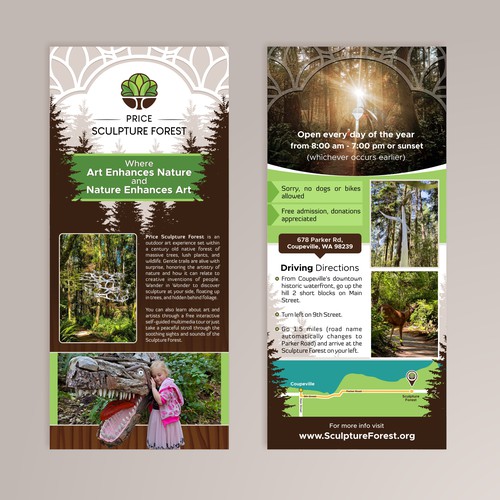 Enticing Rack Card for Unique and Fun Sculpture Park Nature Preserve Design by mindtrickattack