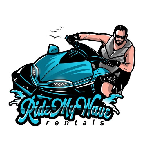 "cool", "edgy", "fun" jet ski company logo. Design by Ruthless std