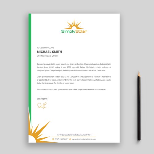 "Renewable Energy Company Letterhead" Design by Rifat Sarkar