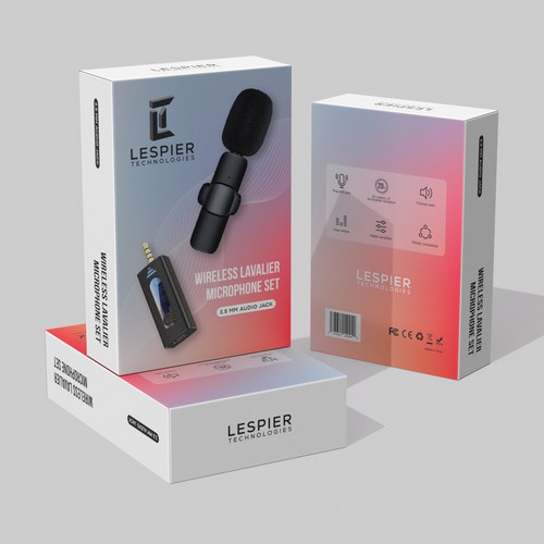 Need modern & catchy packaging design for wireless microphone set Design by CUPEDIUM