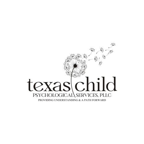 Hand-drawn dandelion logo for child psychologist Design by ms.logolady