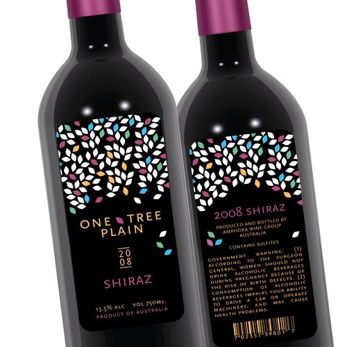 One Tree Plain wine label Design by TeaBerry