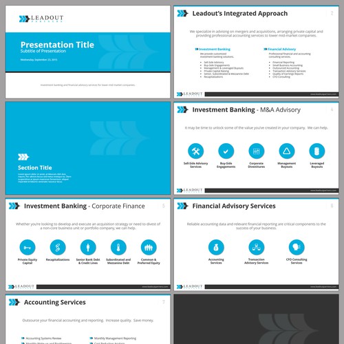 Create a fresh new look for our powerpoint template! Design by Wisden