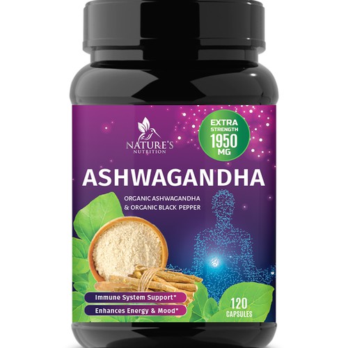 Natural Ashwagandha Capsules Design Needed for Nature's Nutrition Design réalisé par Wfemme