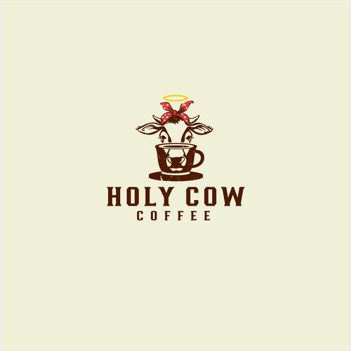 Design an Eye Catching Country Vibe Coffee Logo for "Holy Cow Coffee" Design by mahesabenar