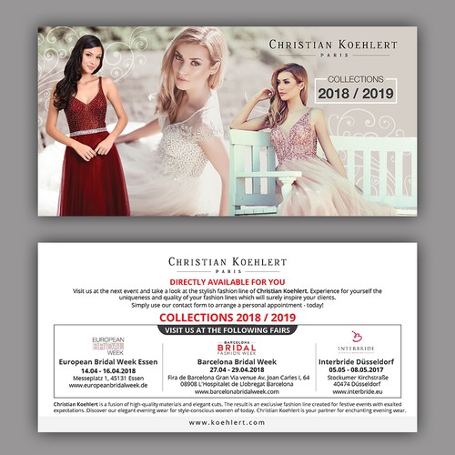 Flyer design for evening dress label needed to invite our customers to Exhibitions Design by Saqi.KTS