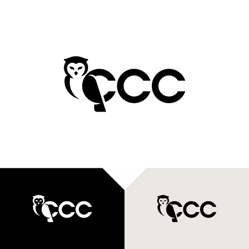 Business service logo with owl symbol Design by DoubleSides