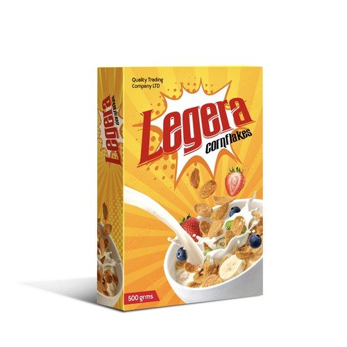 Premium cereal breakfast packaging (Corn Flakes) Design by sougatacreative