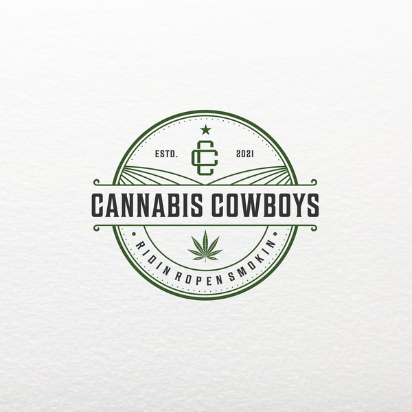 The Cannabis Cowboys Badge: Vintage Aesthetic for a Bold Modern Brand