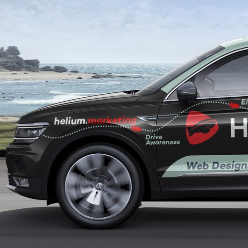 You shouldn't be able to miss us!  Car wrap contest for digital agency 👍 Design by dnite