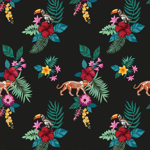 Tropical Fabric Print - Textile Designers & Illustrators Los Angeles fashion brand needs your designs Design by rafapi