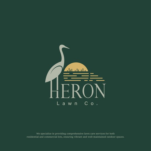 Modern Lawn Care Business with Heron Design by Netra_Air