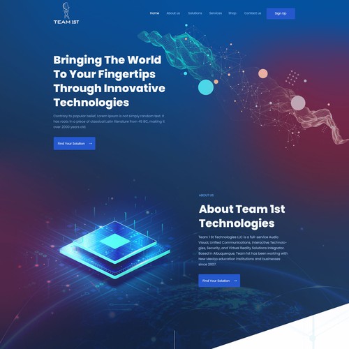 Technology Solutions Provider Website Design Framework Design by AKDCreative