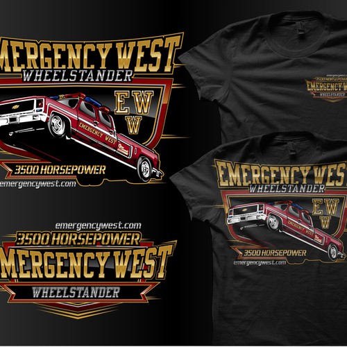 New t-shirt design wanted for Emergency West Wheelstander Diseño de novanandz