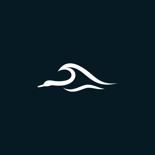 Coastal lifestyle brand featuring a mallard duck and wave, appeal to outdoor enthusiasts and surfers Design réalisé par muuter