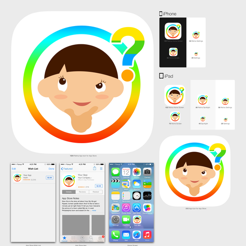 Create an visually stunning app icon to attract young kids (to a wholesome app!) Design by Carlo - Masaya