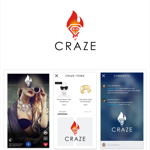 Sophisticated, luxury, edgy social shopping app icon/logo Design by LOGOMAN*