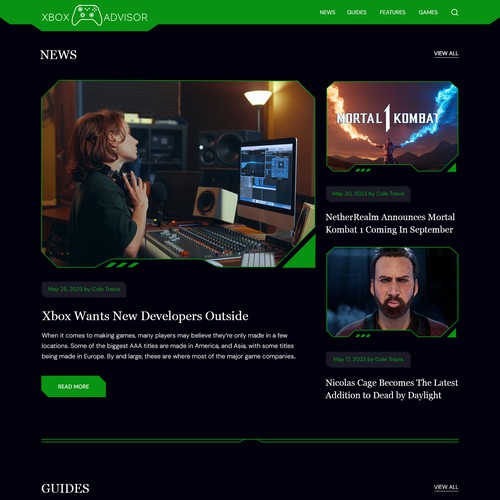 Require a modern and creative website design for a Xbox gaming blog Design by Adventix