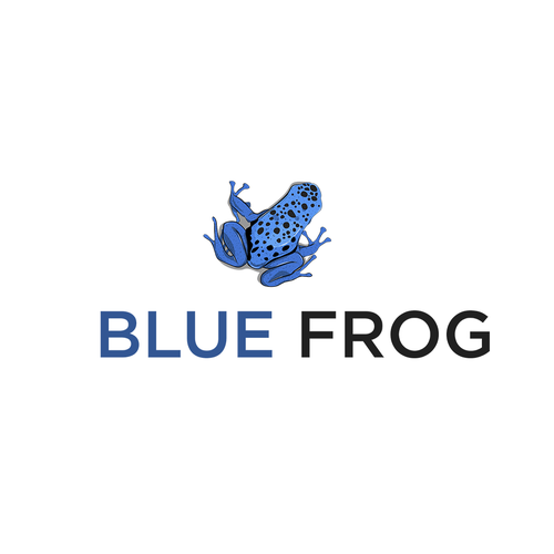 Blue Frog Logo Design by Abra.Kadabra