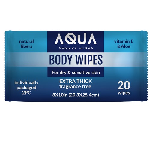 AQUA SHOWER WIPES :D Design by Studio C7