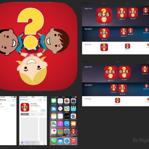 Create an visually stunning app icon to attract young kids (to a wholesome app!) Design by bigartta